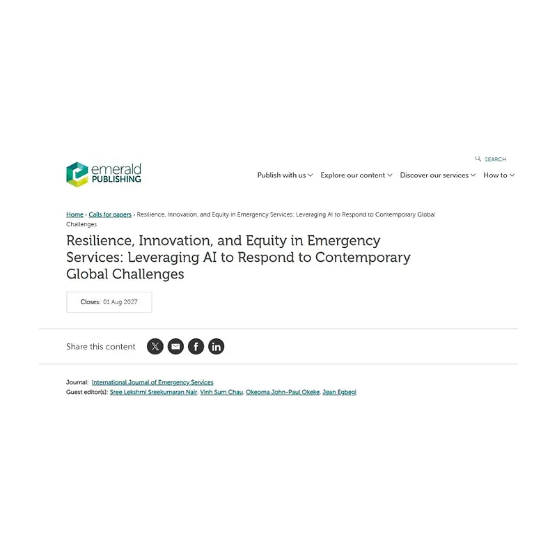 Resilience, Innovation, and Equity in Emergency Services: Leveraging AI to Respond to Contemporary Global Challenges