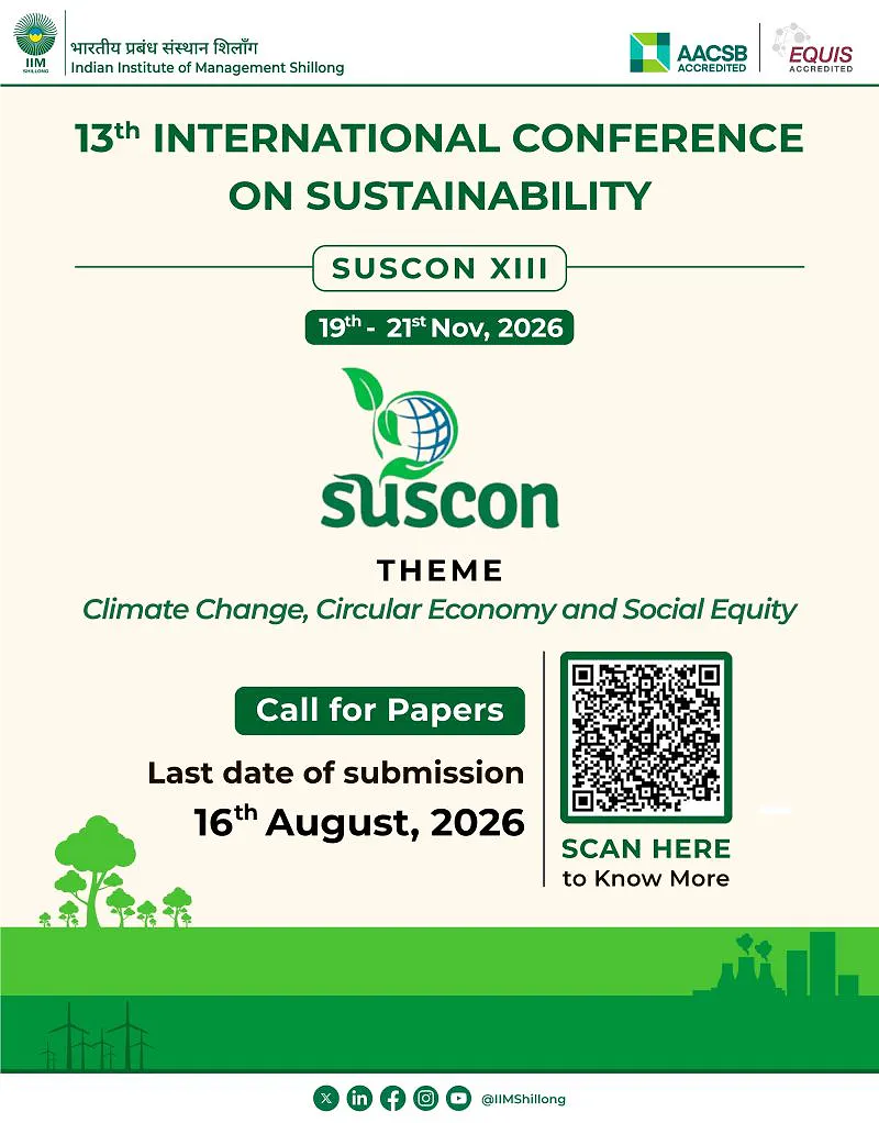 SUSCON XIII 2026 – 13th International Conference on Sustainability at IIM Shillong