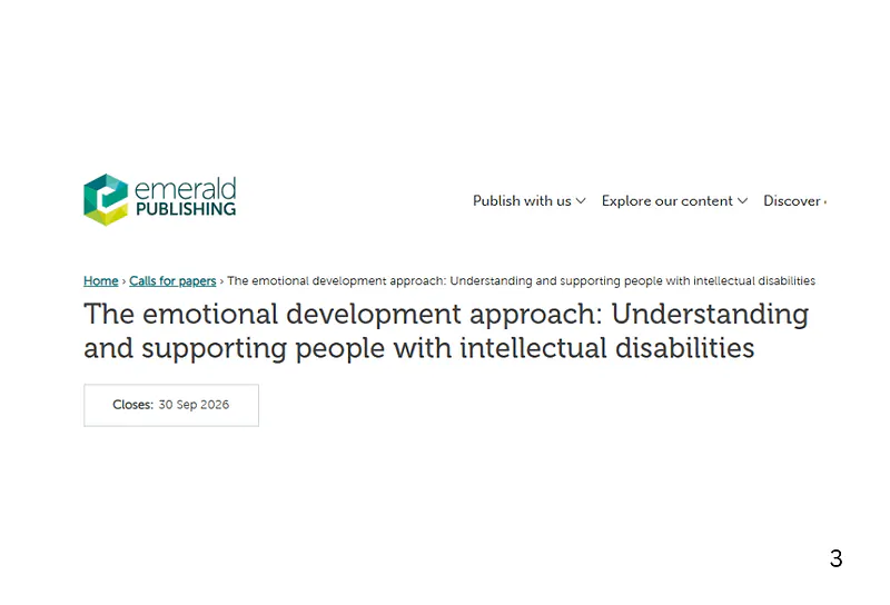 The Emotional Development Approach – Understanding and Supporting People with Intellectual Disabilities
