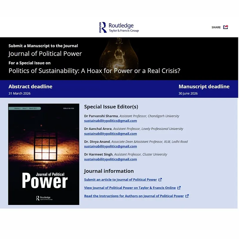 𝗣𝗼𝗹𝗶𝘁𝗶𝗰𝘀 𝗼𝗳 𝗦𝘂𝘀𝘁𝗮𝗶𝗻𝗮𝗯𝗶𝗹𝗶𝘁𝘆: 𝗔 𝗛𝗼𝗮𝘅 𝗳𝗼𝗿 𝗣𝗼𝘄𝗲𝗿 𝗼𝗿 𝗮 𝗥𝗲𝗮𝗹 𝗖𝗿𝗶𝘀𝗶𝘀?