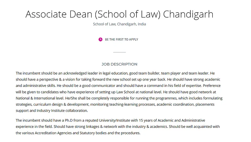 Associate Dean Recruitment 2026