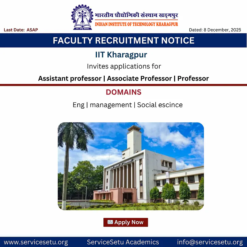 Faculty Recruitment at IIT Kharagpur
