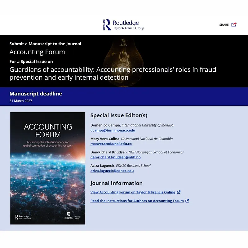 𝗚𝘂𝗮𝗿𝗱𝗶𝗮𝗻𝘀 𝗼𝗳 𝗔𝗰𝗰𝗼𝘂𝗻𝘁𝗮𝗯𝗶𝗹𝗶𝘁𝘆: 𝗔𝗰𝗰𝗼𝘂𝗻𝘁𝗶𝗻𝗴 𝗣𝗿𝗼𝗳𝗲𝘀𝘀𝗶𝗼𝗻𝗮𝗹𝘀’ 𝗥𝗼𝗹𝗲𝘀 𝗶𝗻 𝗙𝗿𝗮𝘂𝗱 𝗣𝗿𝗲𝘃𝗲𝗻𝘁𝗶𝗼𝗻 𝗮𝗻𝗱 𝗘𝗮𝗿𝗹𝘆 𝗜𝗻𝘁𝗲𝗿𝗻𝗮𝗹 𝗗𝗲𝘁𝗲𝗰𝘁𝗶𝗼𝗻