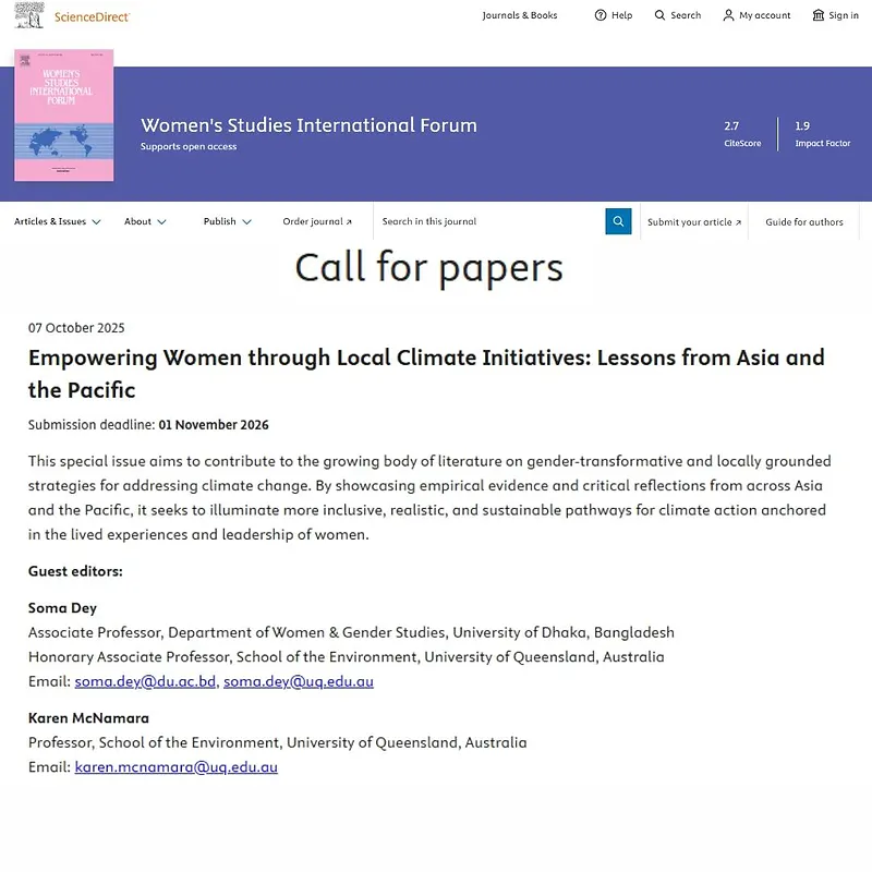 Empowering Women through Local Climate Initiatives: Lessons from Asia and the Pacific