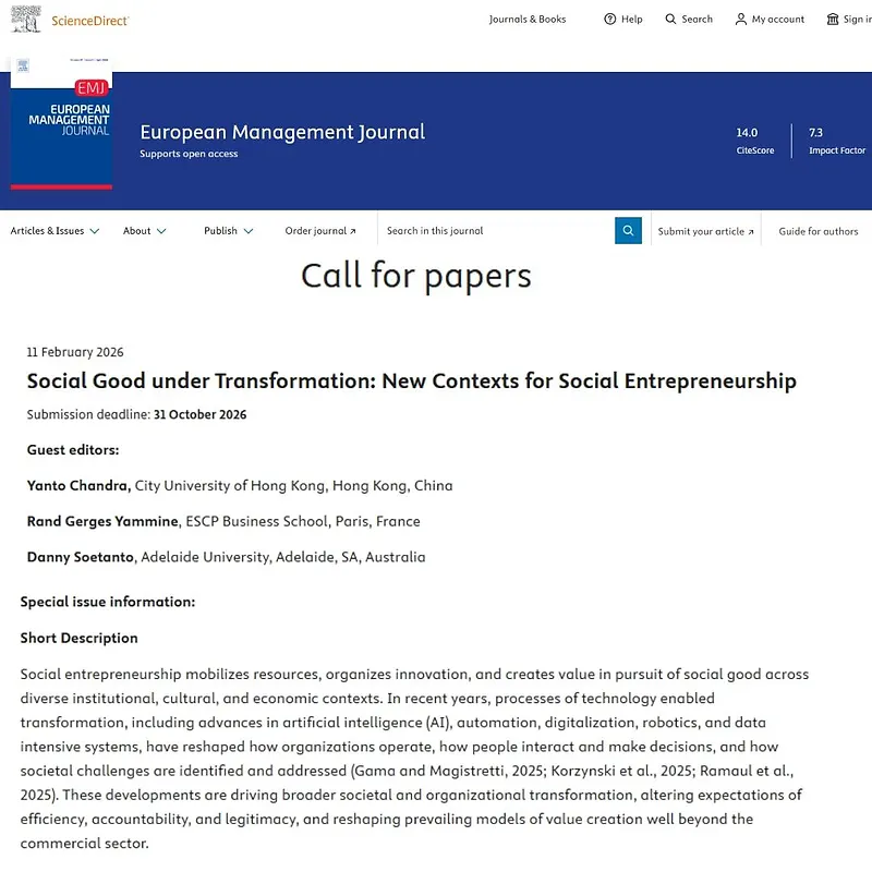  Social Good under Transformation: New Contexts for Social Entrepreneurship