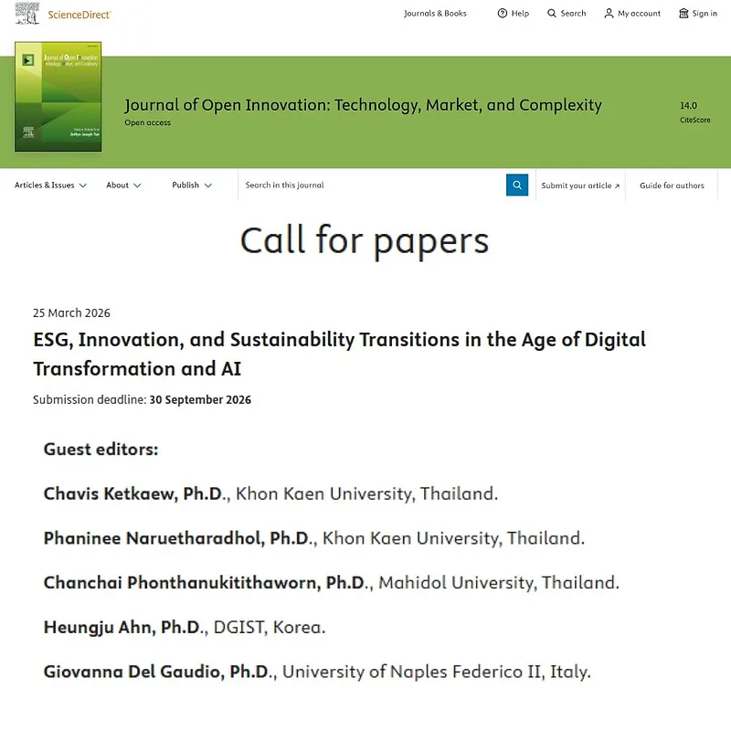 "ESG, Innovation, and Sustainability Transitions in the Age of Digital Transformation and AI"