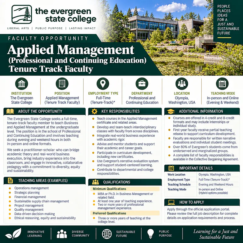 Applied Management (Professional and Continuing Education) – The Evergreen State College