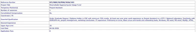 Project Assistant Recruitment 2026 | IIT Kharagpur