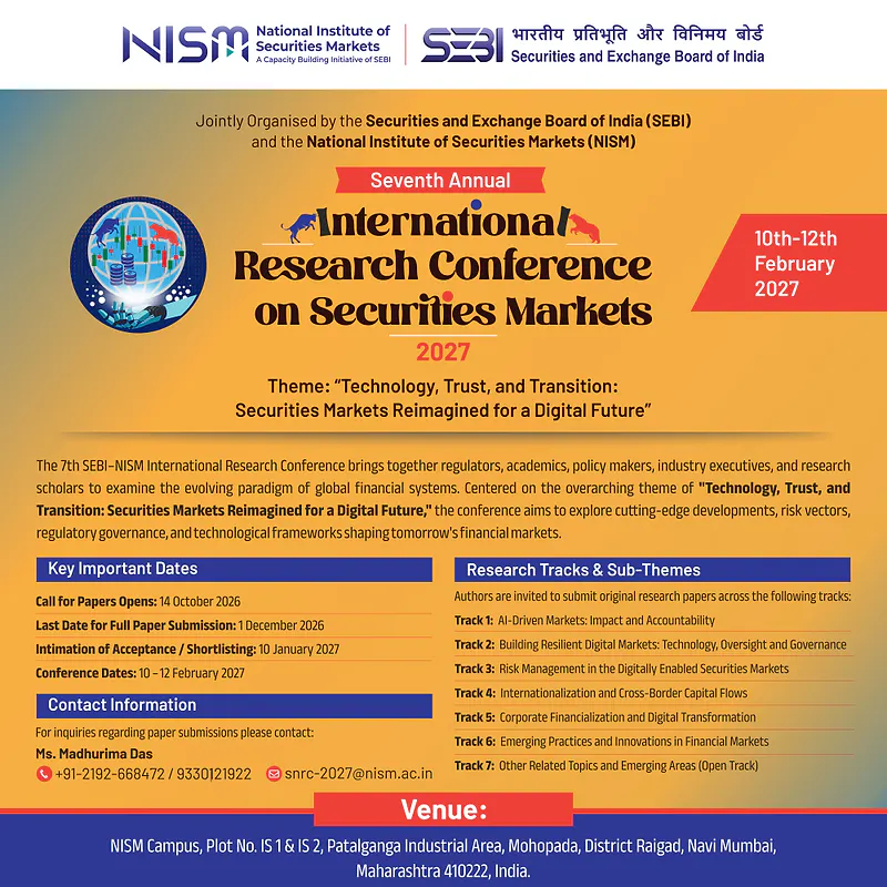 7th SEBI–NISM International Research Conference on Securities Markets 2027 
