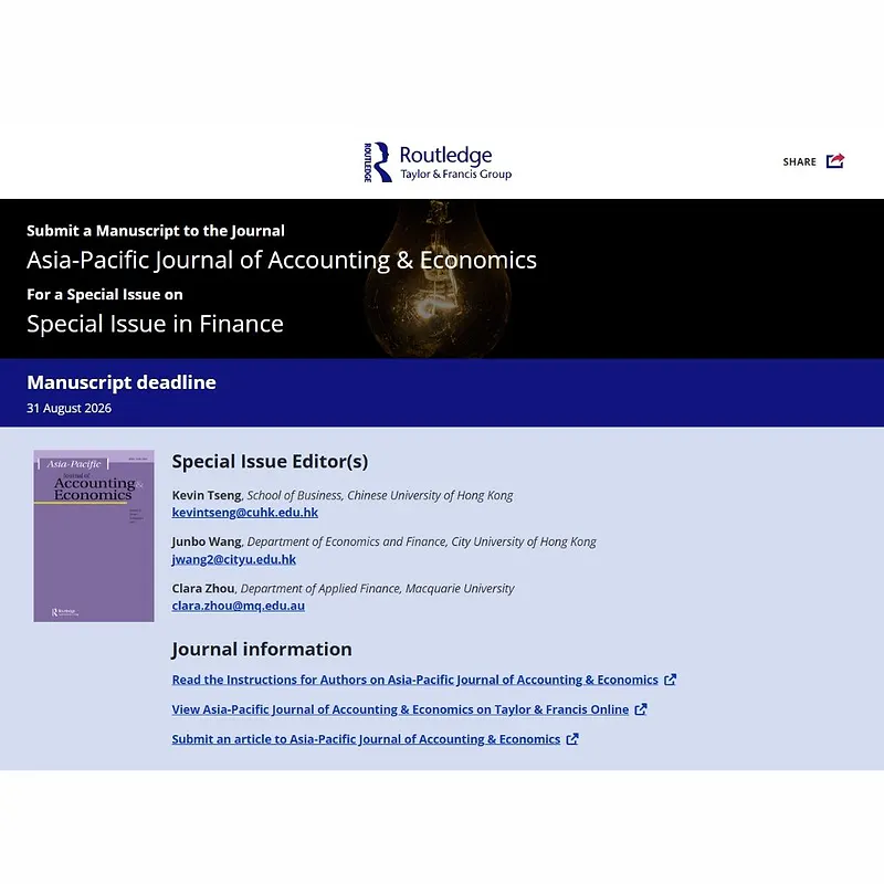 Special Issue in Finance