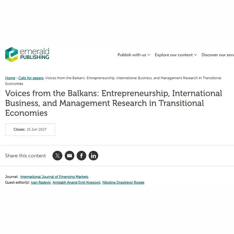 Voices from the Balkans: Entrepreneurship, International Business, and Management Research in Transitional Economies