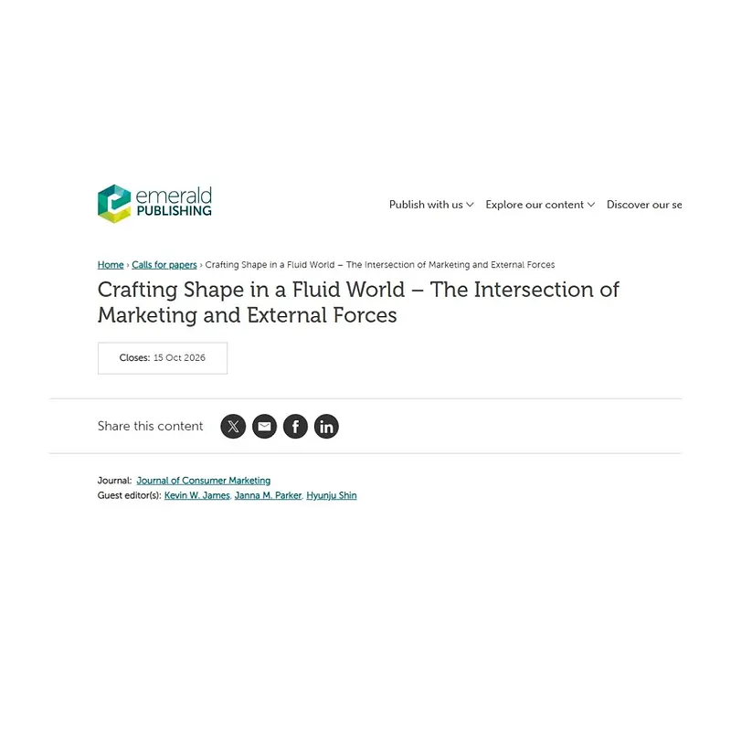 “Crafting Shape in a Fluid World – The Intersection of Marketing and External Forces”