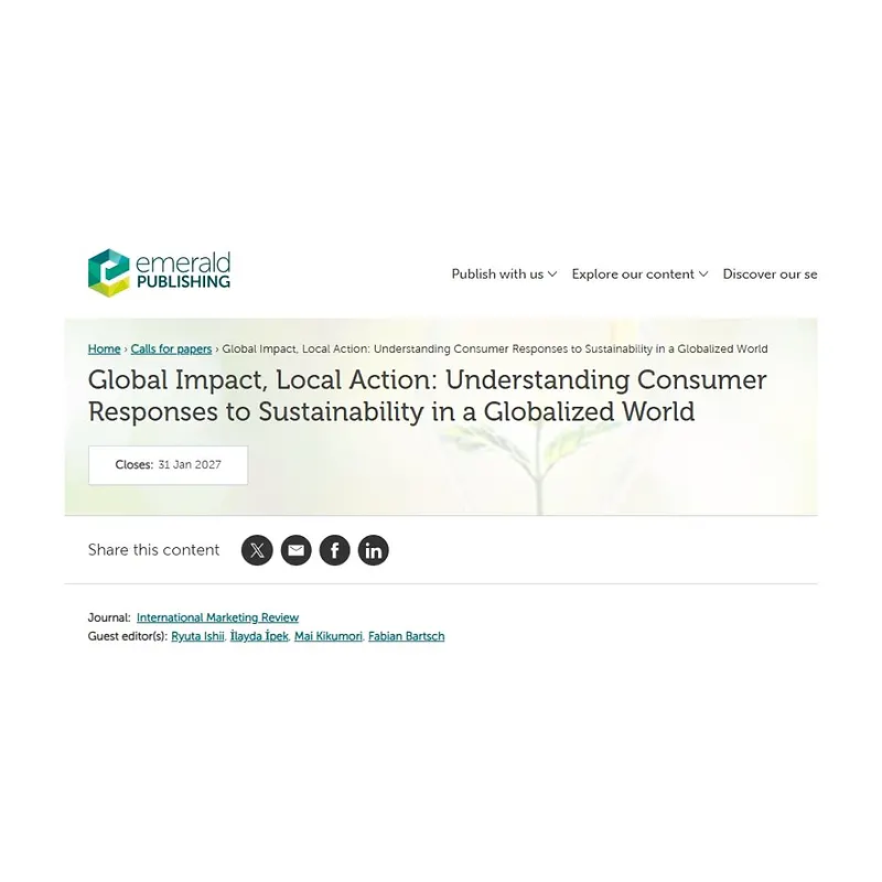 Global Impact, Local Action: Understanding Consumer Responses to Sustainability in a Globalized World