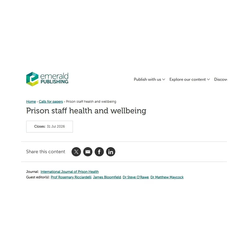 Prison Staff Health and Wellbeing