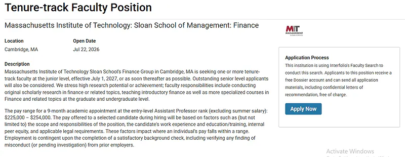 Tenure-Track Faculty in Finance – MIT Sloan School of Management