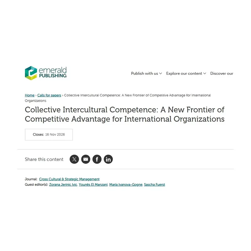 Collective Intercultural Competence: A New Frontier of Competitive Advantage for International Organizations