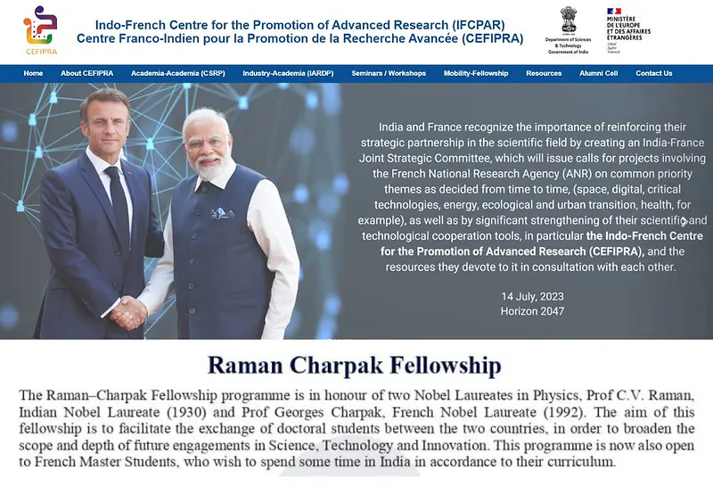 Raman–Charpak Fellowship 2025 – Call for Applications