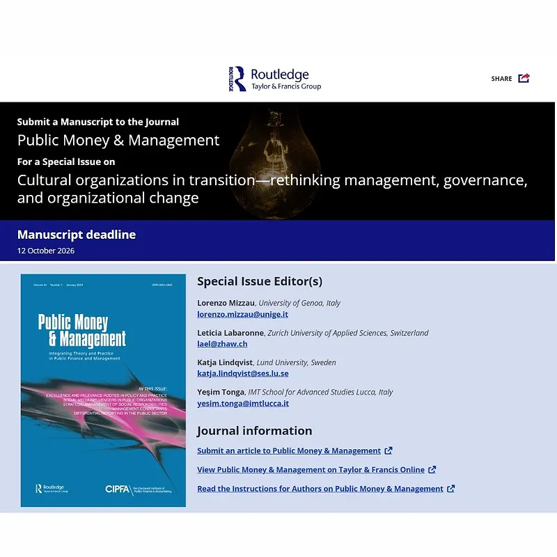  Cultural Organizations in Transition—Rethinking Management, Governance, and Organizational Change