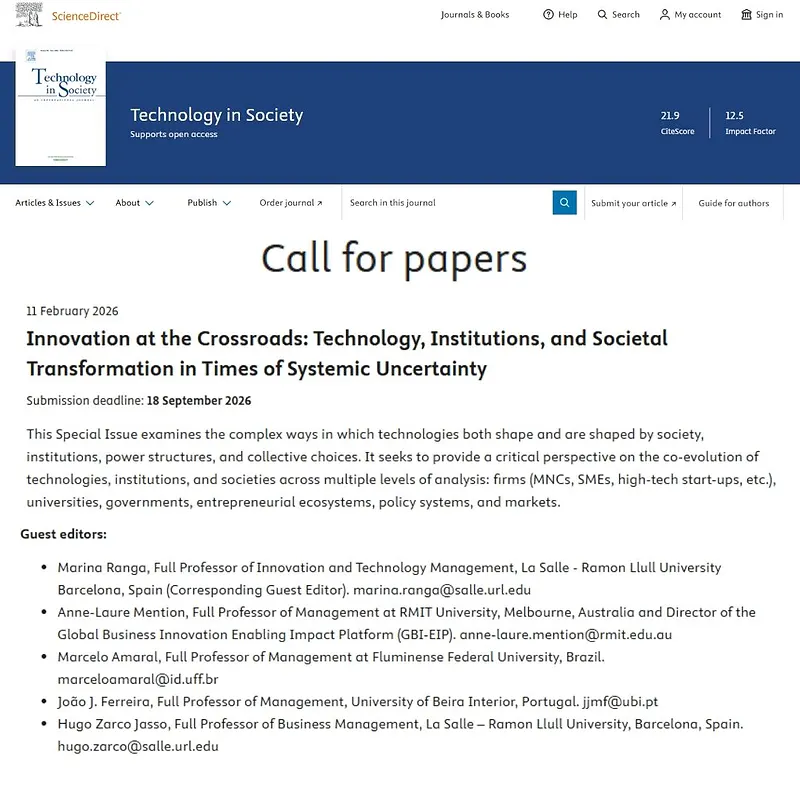 Innovation at the Crossroads: Technology, Institutions, and Societal Transformation in Times of Systemic Uncertainty