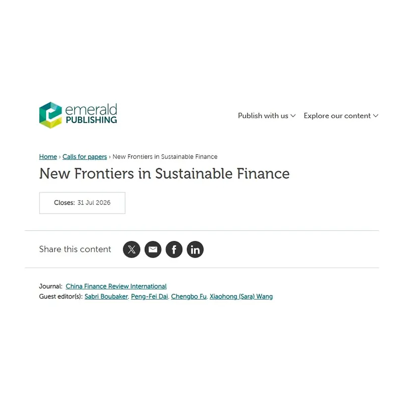 New Frontiers in Sustainable Finance