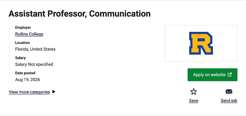Assistant Professor, Communication