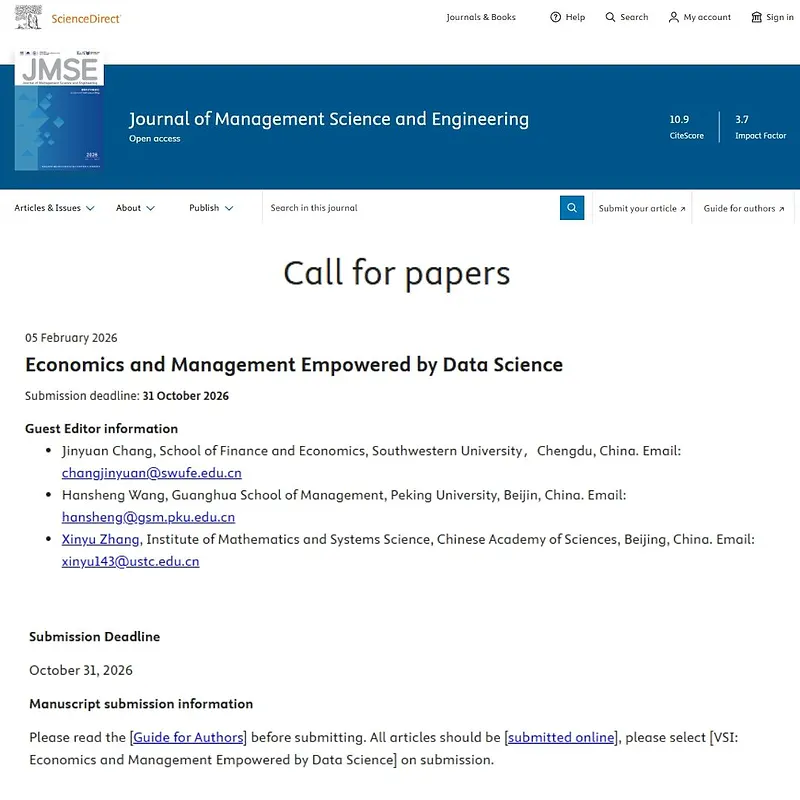  Economics and Management Empowered by Data Science