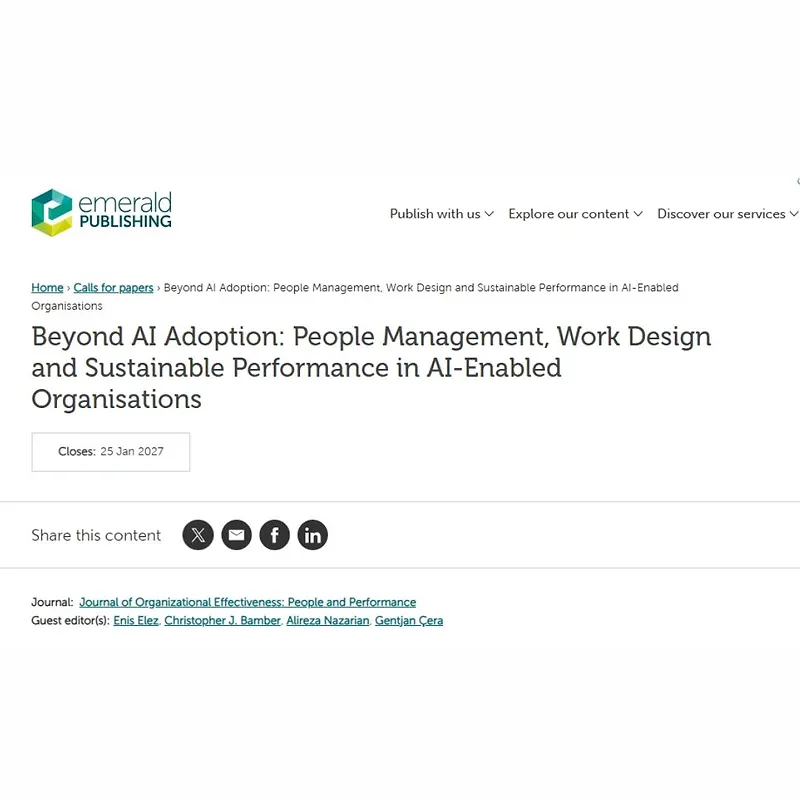 Beyond AI Adoption: People Management, Work Design and Sustainable Performance in AI-Enabled Organisations