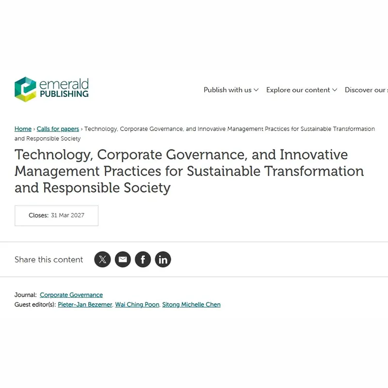 Technology, Corporate Governance, and Innovative Management Practices for Sustainable Transformation and Responsible Society