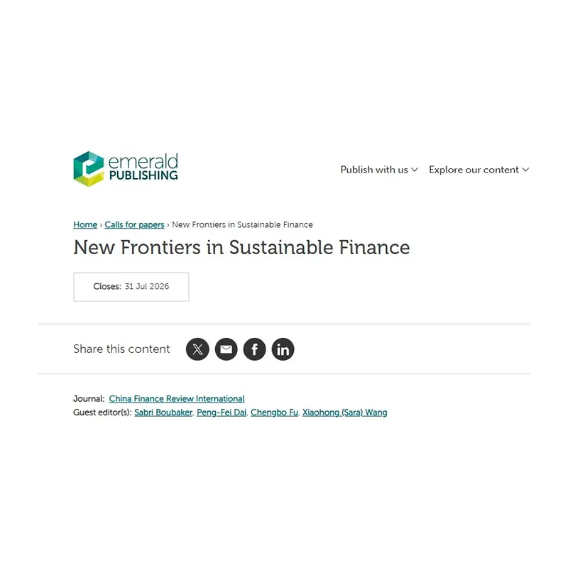 New Frontiers in Sustainable Finance