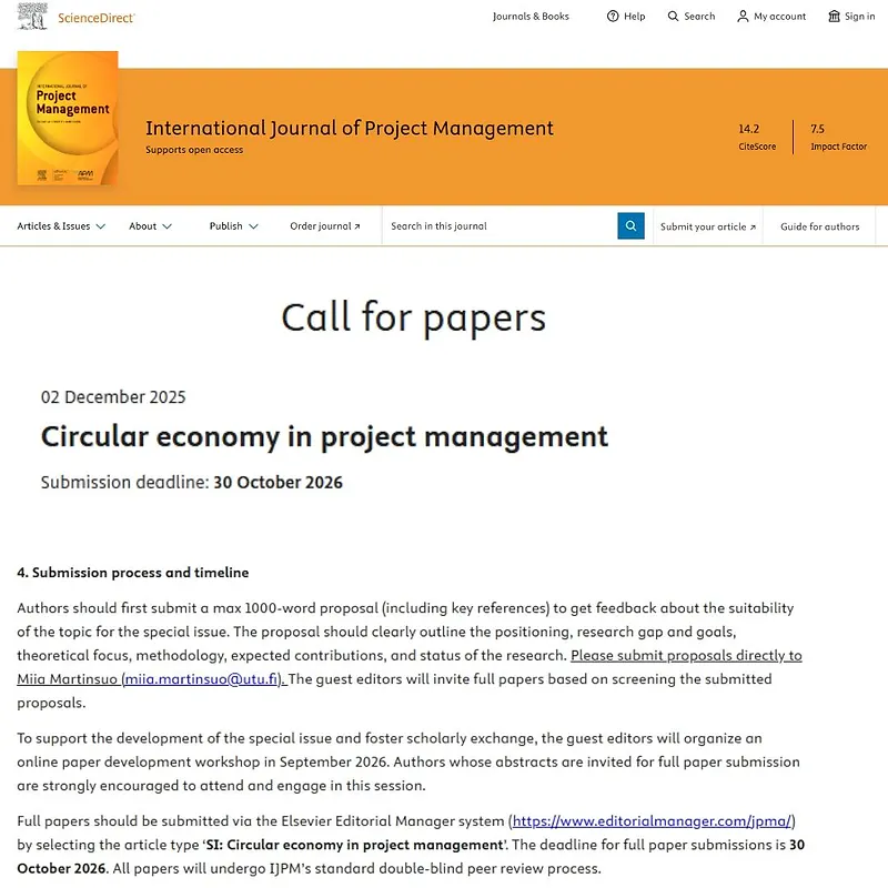 “Circular Economy in Project Management”