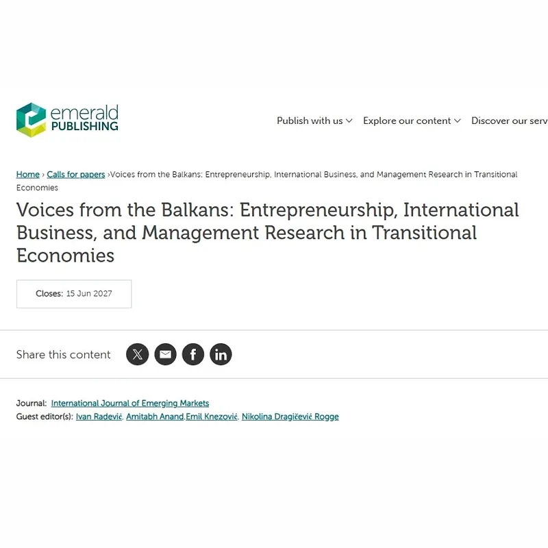 Voices from the Balkans: Entrepreneurship, International Business, and Management Research in Transitional Economies