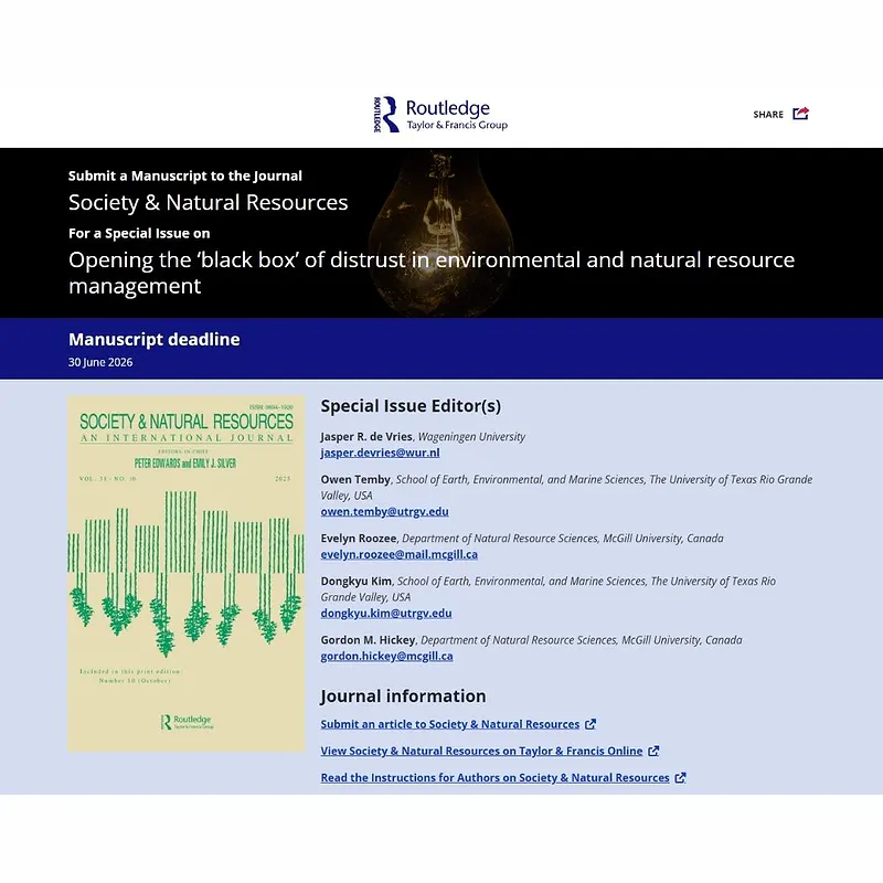 Opening the ‘black box’ of distrust in environmental and natural resource management