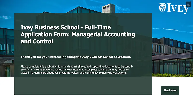 Limited Term Faculty Position in Managerial Accounting and Control – Western University