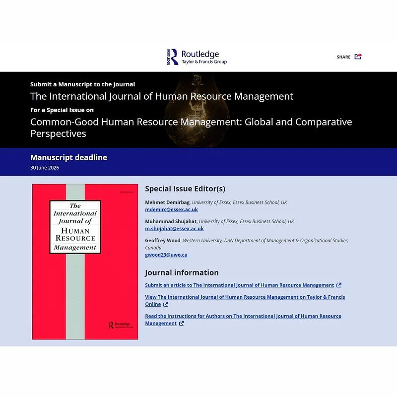 Common-Good Human Resource Management: Global and Comparative Perspectives