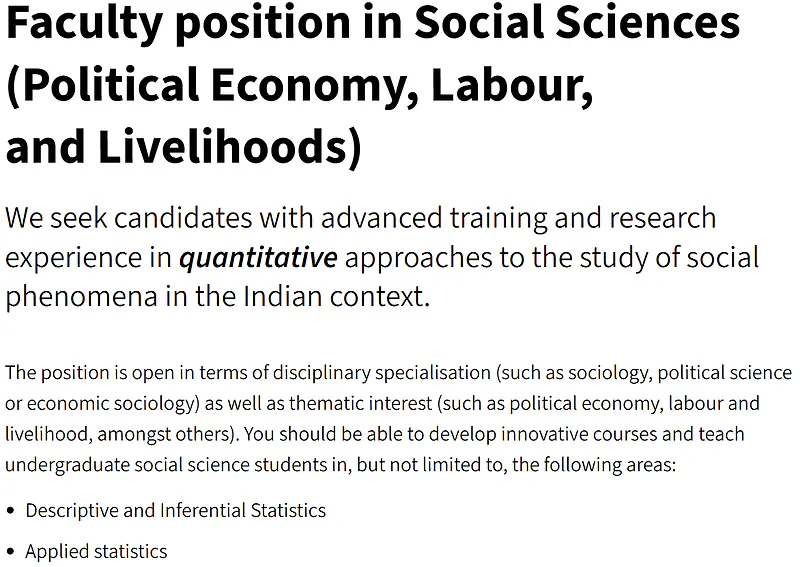 Azim Premji University Faculty Recruitment 2026: Social Sciences Position