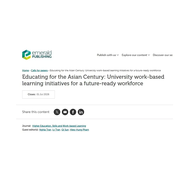 Educating for the Asian Century: University Work-Based Learning Initiatives for a Future-Ready Workforce