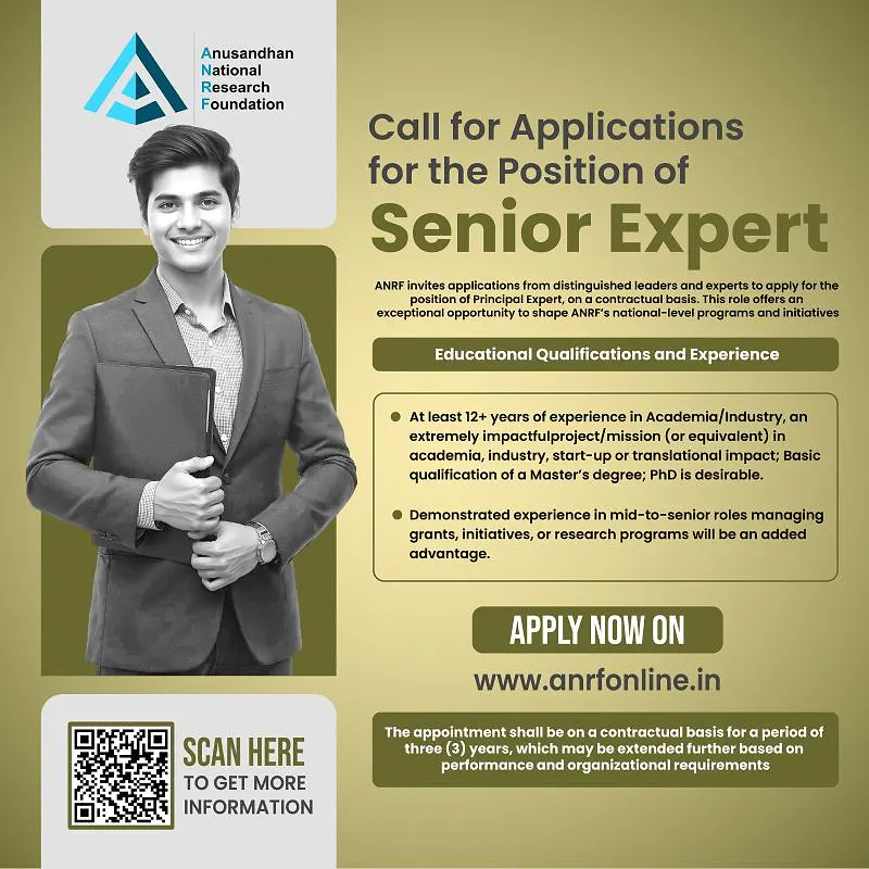 ANRF Recruitment 2026: Call for Applications for Senior Expert (Contractual)