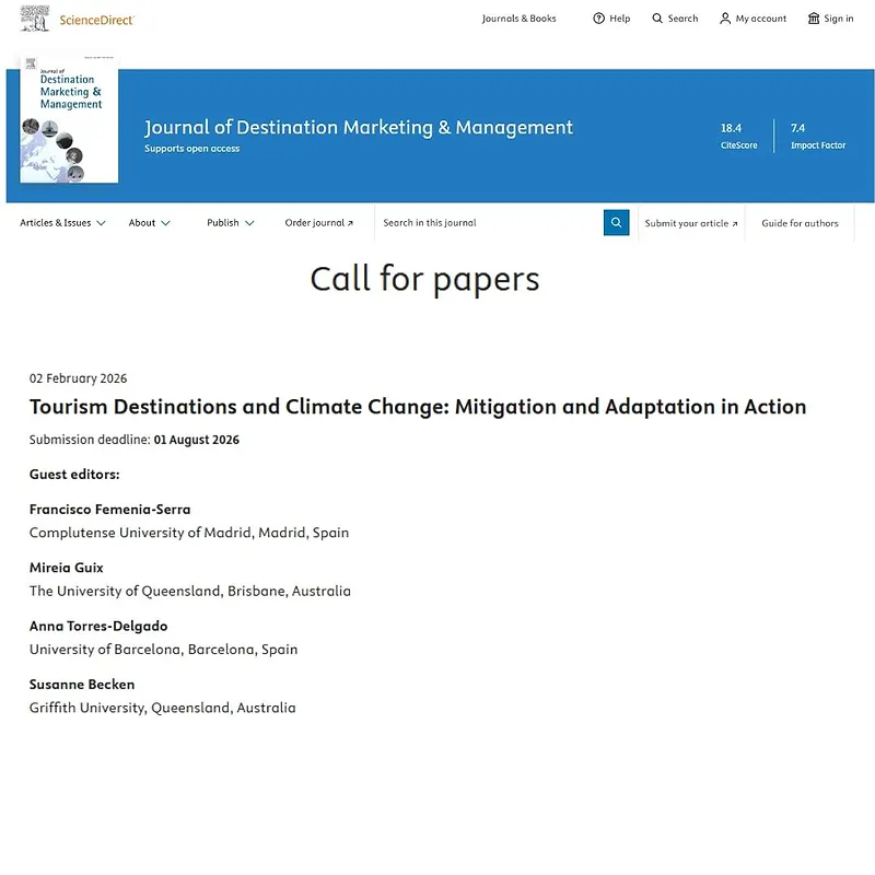 Tourism Destinations and Climate Change: Mitigation and Adaptation in Action