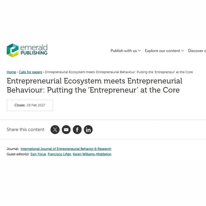 Entrepreneurial Ecosystem meets Entrepreneurial Behaviour: Putting the ‘Entrepreneur’ at the Core
