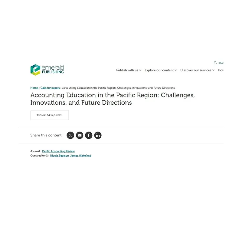 Accounting Education in the Pacific Region: Challenges, Innovations, and Future Directions