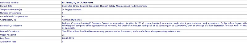 IIT Kharagpur Recruitment 2026 | Junior Project Assistant Vacancy – Apply Now