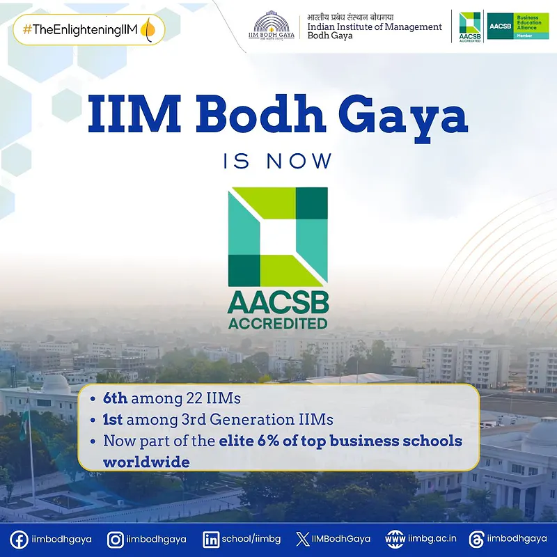 IIM Bodh Gaya on Earns Prestigious AACSB Accreditation