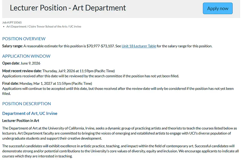 University of the Witwatersrand Senior Lecturer Recruitment 2026 in Art History & Curatorial Studies