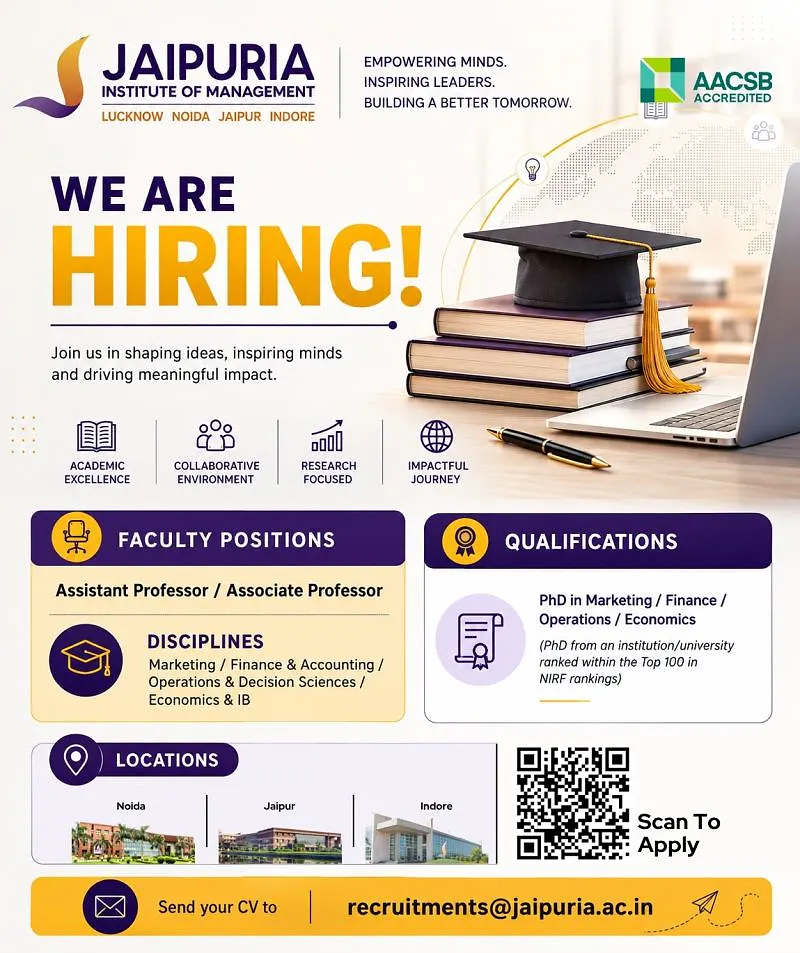 Assistant Professor & Associate Professor Positions – Jaipuria Institute of Management