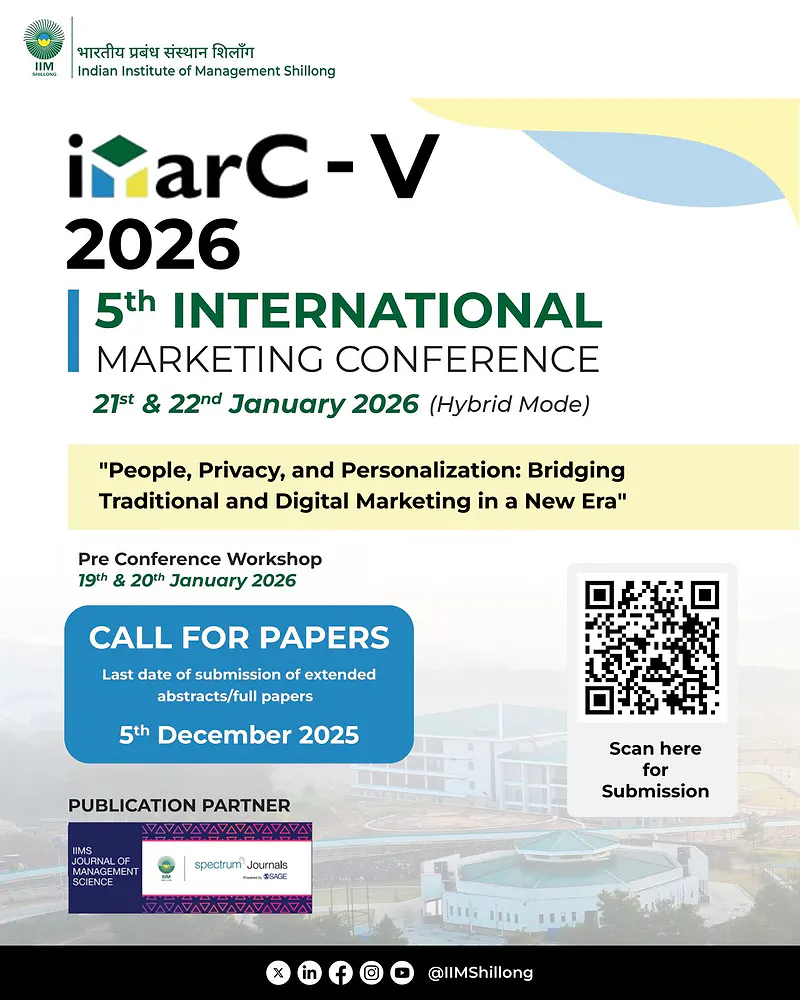 Call for iMarC-V 2026 | 5th International Marketing Conference, IIM Shillong
