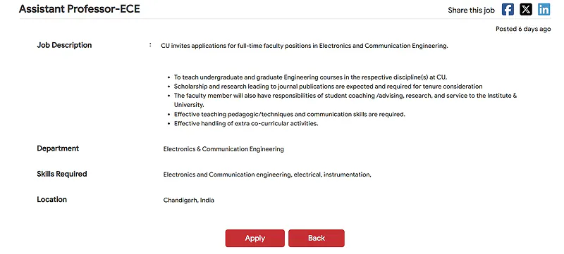 Faculty Recruitment: Assistant Professor (ECE) at Chandigarh University
