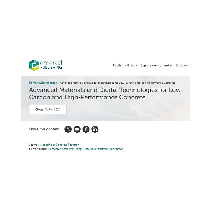  Advanced Materials and Digital Technologies for Low-Carbon and High-Performance Concrete