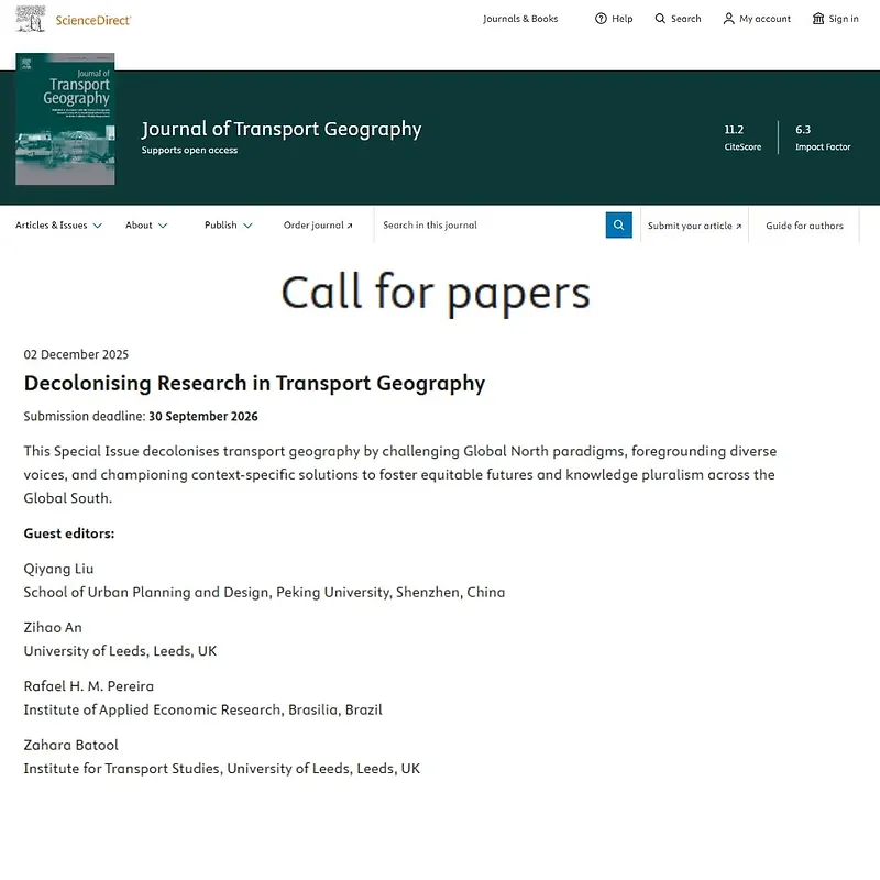 Decolonising Research in Transport Geography