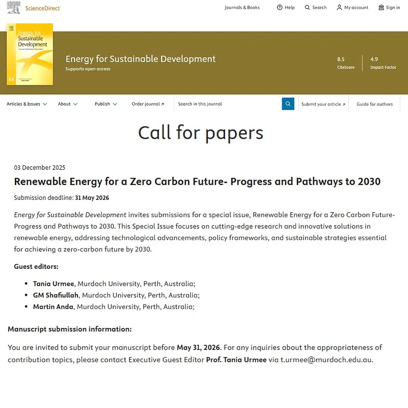 Renewable Energy for a Zero Carbon Future: Progress and Pathways to 2030