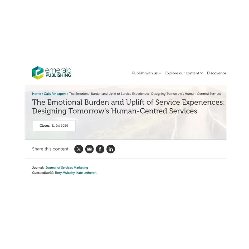 The Emotional Burden and Uplift of Service Experiences: Designing Tomorrow's Human-Centred Services